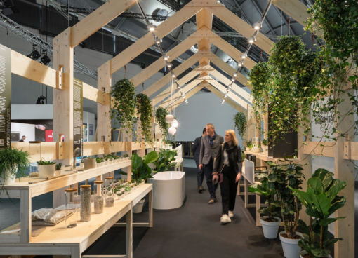 Sustainable Bathroom: Nachhaltigkeit war ein wichtiger Trend bei der ISH 2023 in der Ausstellung Pop up my Bathroom.